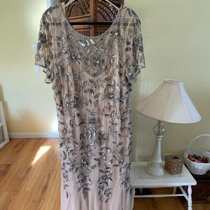 Adrianna Papell plus sized floral beaded gown
